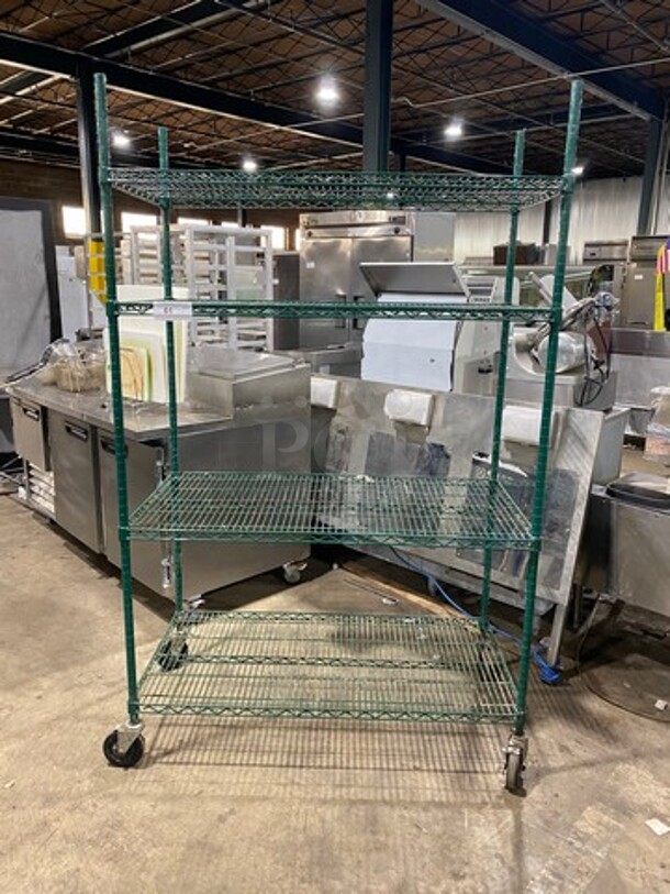 Metro 4 Tier Shelf! On Casters! BUYER MUST DISMANTLE! PCI CANNOT DISMANTLE FOR SHIPPING! PLEASE CONSIDER FREIGHT CHARGES! - Image 1 of 8