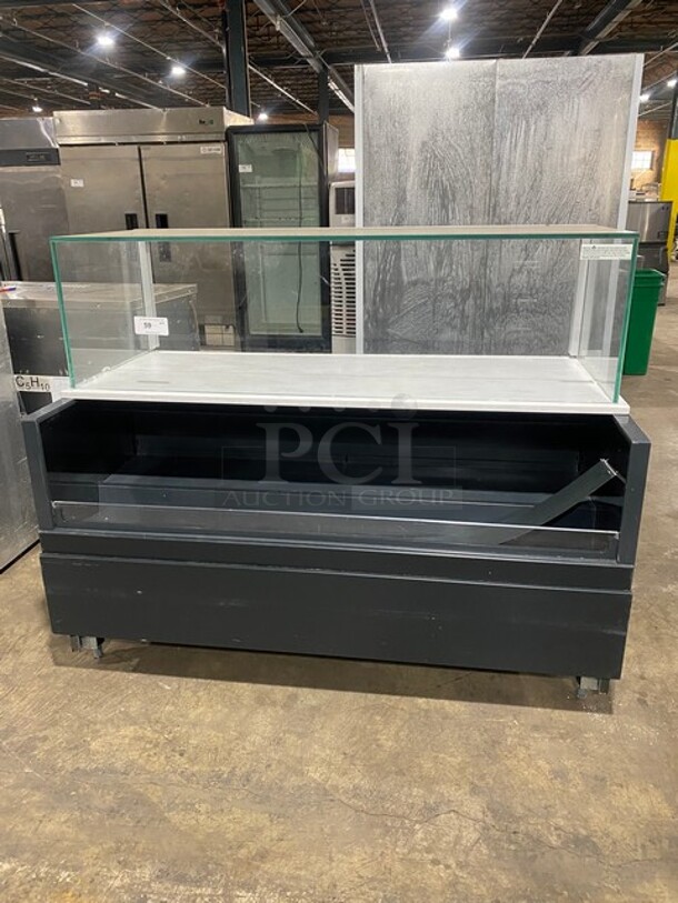 NICE! Structural Concepts Starbucks Style Refrigerated Open Grab-N-Go Display Case! With Top Glass Enclosed Merchandiser Showcase! On Legs! 220V 1 Phase! Model: SBZ6652DR SN: 0524196LS290488! - Image 1 of 9