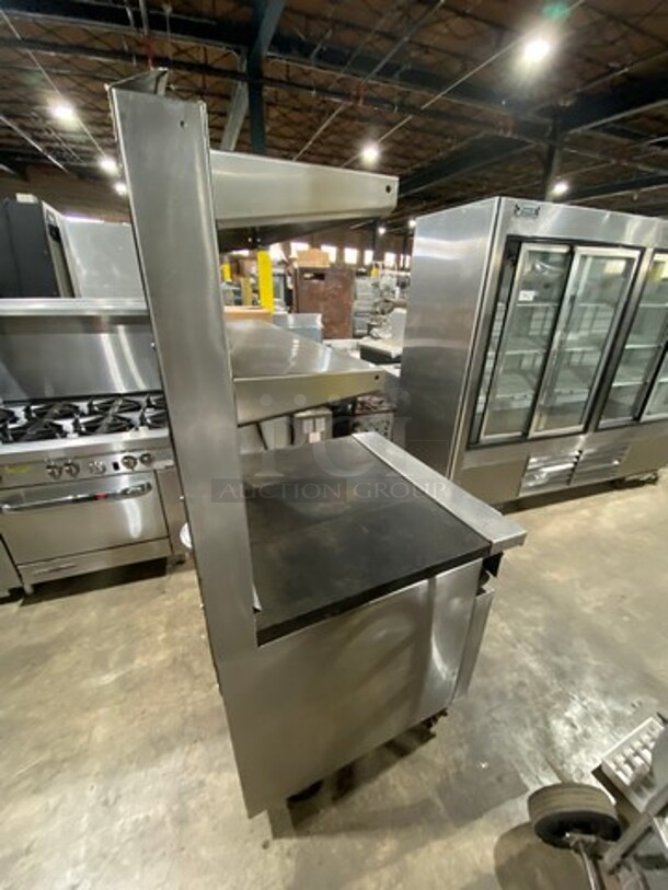 Jade Range Commercial Natural Gas Powered French Top/ Hot Plate Stove! With Raised Back Splash With Double Overhead Shelf! With Oven Underneath! All Stainless Steel! On Casters! - Image 3 of 12