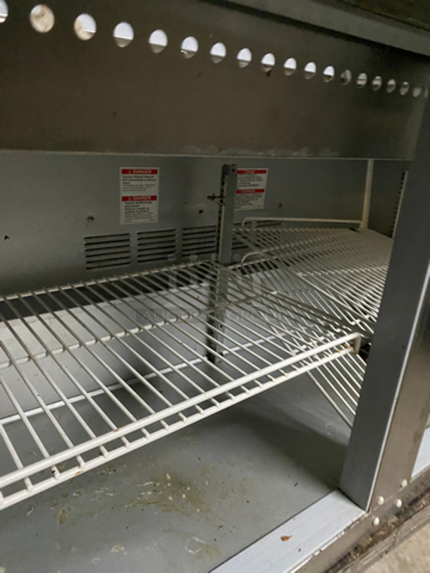 Beverage Air Commercial Refrigerated 2 Door Sandwich Prep Table! With Poly Coated Racks! All Stainless Steel! On Casters! Model: SPE48HC18M SN: 12612290 115V 60HZ 1 Phase - Image 6 of 8