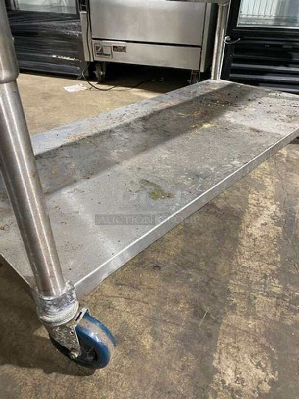 Solid Stainless Steel Equipment Stand! With Storage Space Underneath! On Casters! - Image 5 of 7