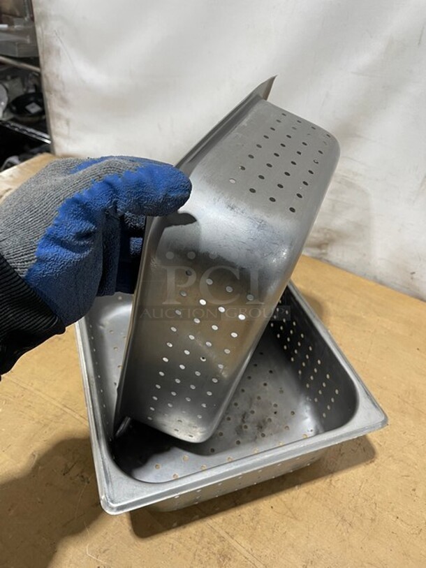 Winco Commercial Perforated Stainless Steel Steam Table Pan! 2X Your Bid!  - Image 4 of 8