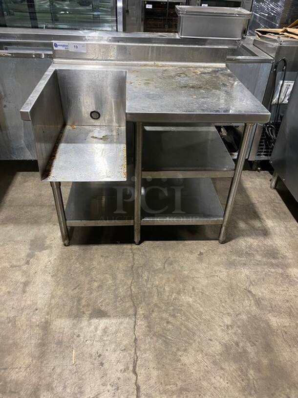 All Stainless Steel Custome Made Heavy Duty Welded Work/Prep Table With Double Under Shelf! - Item #1113641