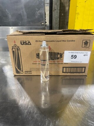 NEW! IN THE BOX! Hollowick Commercial Disposable Clear Liquid Wax Candles! 