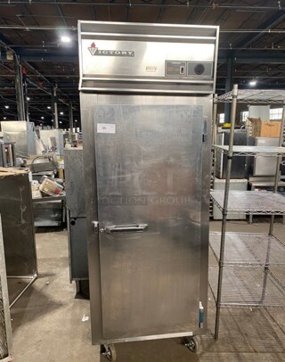Victory Commercial Single Door Reach In Freezer! All Stainless Steel! On Legs! Model: FS1DS7EW SN: D0746821 115V 60HZ 1 Phase