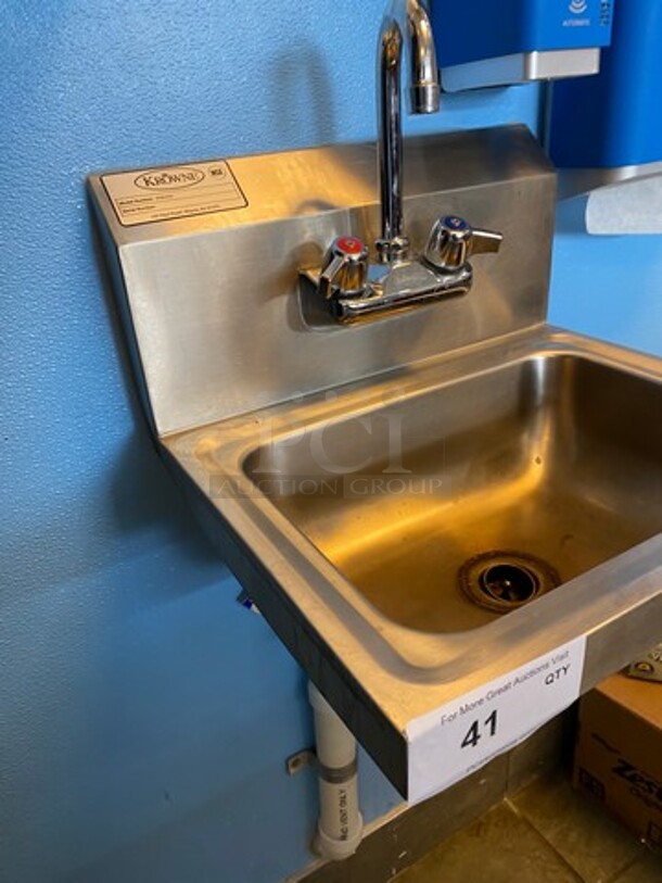 Krowne Commercial Stainless Steel Hand Sink! With Back Splash! With Faucet And Handles! Model: WM200 - Image 2 of 7