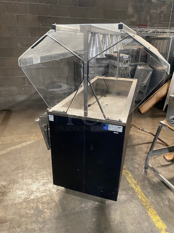 Vollrath Commercial Refrigerated Food Serving Station Counter/ Cold Pan! With Sneeze Guard! With Lowering Prep Line! Stainless Steel Body! On Casters! Model: R3871660 SN: B31500809205001 120V 60HZ 1 PH - Image 3 of 9
