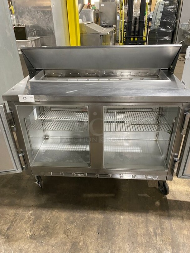 Beverage-Air! Stainless Steel Commercial Sandwich Prep Table! on Commercial Casters. 115 Volts, 1 Phase - Image 5 of 9