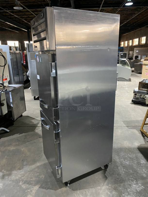 SWEET! True Commercial Reach In Refrigerator/Freezer Combo! With 2 Half Doors! With Poly Coated Racks! All Stainless Steel! On Casters! Model: STG1DT2HS SN: 8629915 115V 60HZ 1 Phase! Works Great! - Image 4 of 9