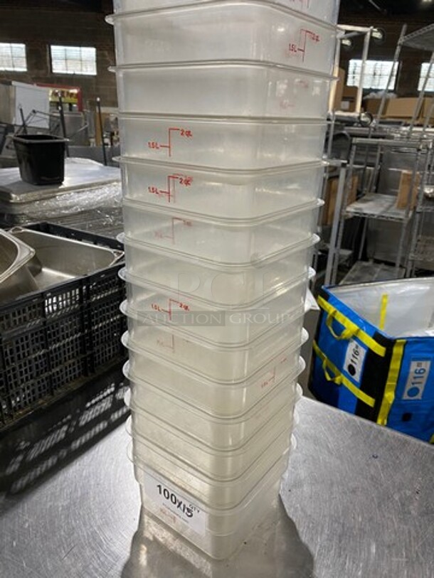 Cambro 2Qt Clear Poly Food Containers! 15x Your Bid! - Image 2 of 7