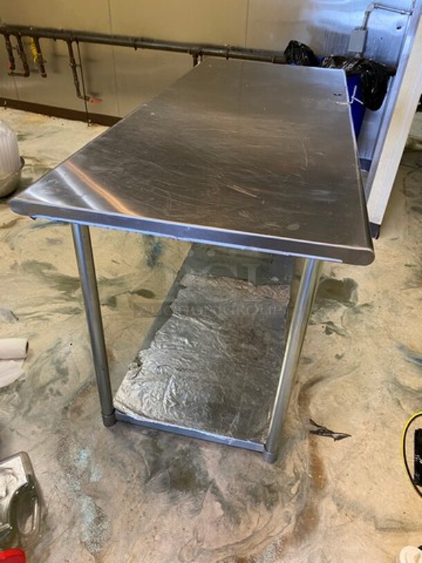 Solid Stainless Steel Work Top/ Prep Table! With Storage Space Underneath! On Legs! - Image 3 of 7