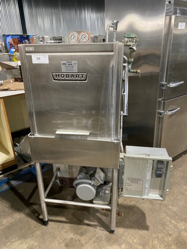 WOW! Hobart Commercial Pass-Through Dishwasher! All Stainless Steel! On Legs! Model: AM12 SN: 12045138 200/240V 60HZ 1 Phase