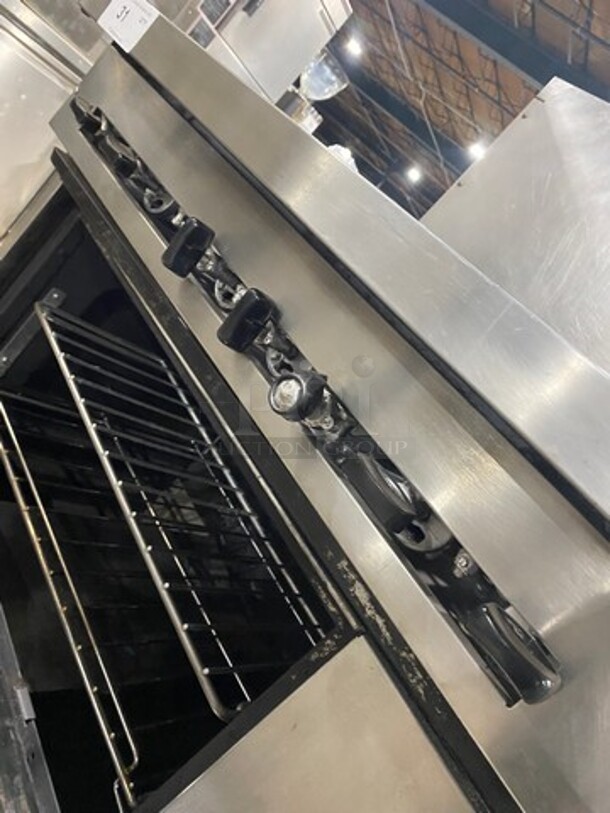 US Range Commercial Natural Gas Powered 6 Burner Stove! With Raised Back Splash! With Oven Underneath! All Stainless Steel! On Legs! - Image 9 of 10