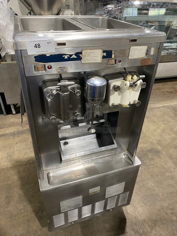 Taylor Commercial Floor Style Dual Soft Serve/Milk Shake Combination Machine! With Milkshake Attachment! All Stainless Steel! On Casters! 208/230V 3 Phase! Model: 632-33 SN: H0117437! - Image 1 of 10