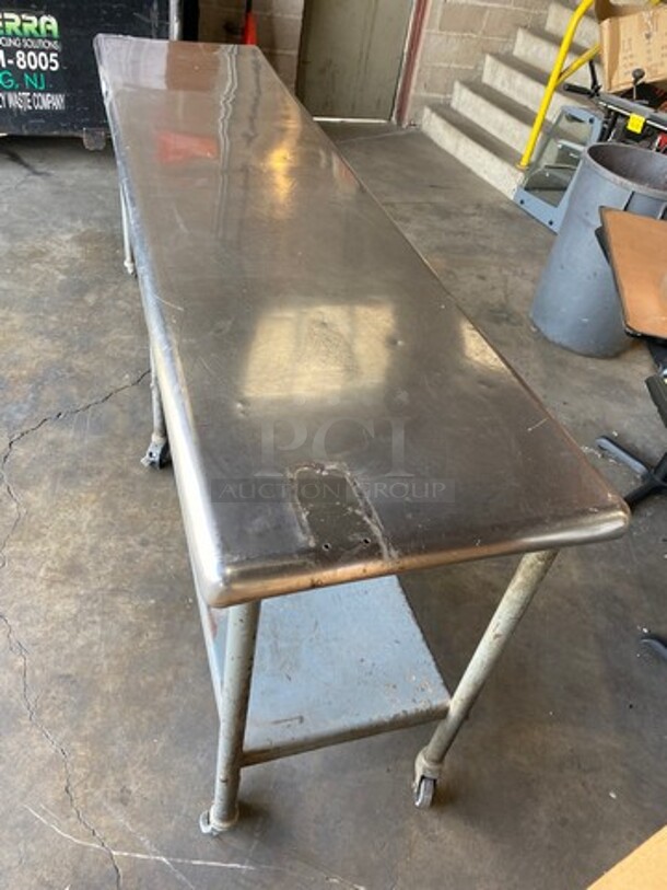 Solid Stainless Steel Work Top/ Prep Table! With Storage Space Underneath! On Casters! - Image 7 of 7