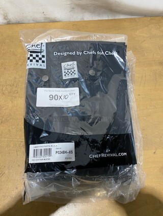 NEW! Chef Revival XS Black Chef Coats! 10X Your Bid! 