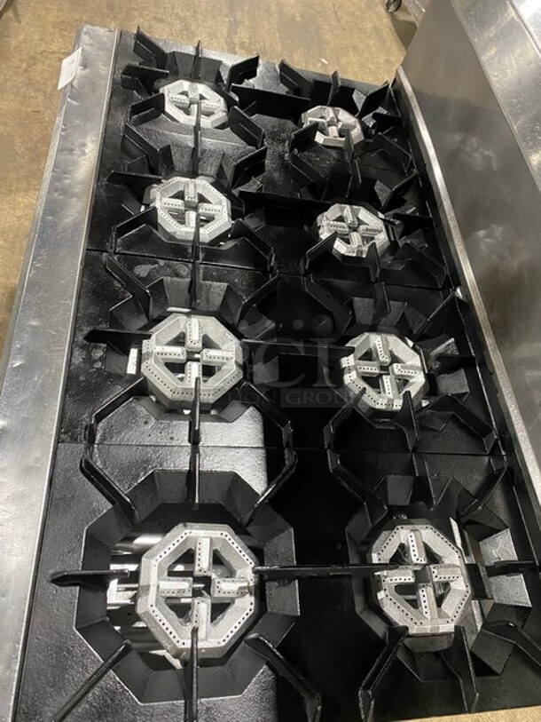 Nice! DCS Commercial Natural Gas Powered 8 Burner Stove! With Raised Back Splash And Salamander Shelf! With 2 Oven Underneath! All Stainless Steel! On Casters! - Image 5 of 9