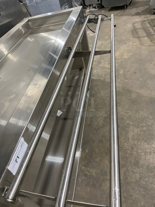 OUT OF THE BOX! NEVER USED! Bayonne Commerical 5 Bay Cold Pan/Cold Food Buffet Counter! With Folding Serving Counter! With 2 Shelf Storage Underneath! All Stainless Steel! On Legs! Model: CPM72 SN: 7195 120V 60HZ 1 Phase - Image 8 of 10