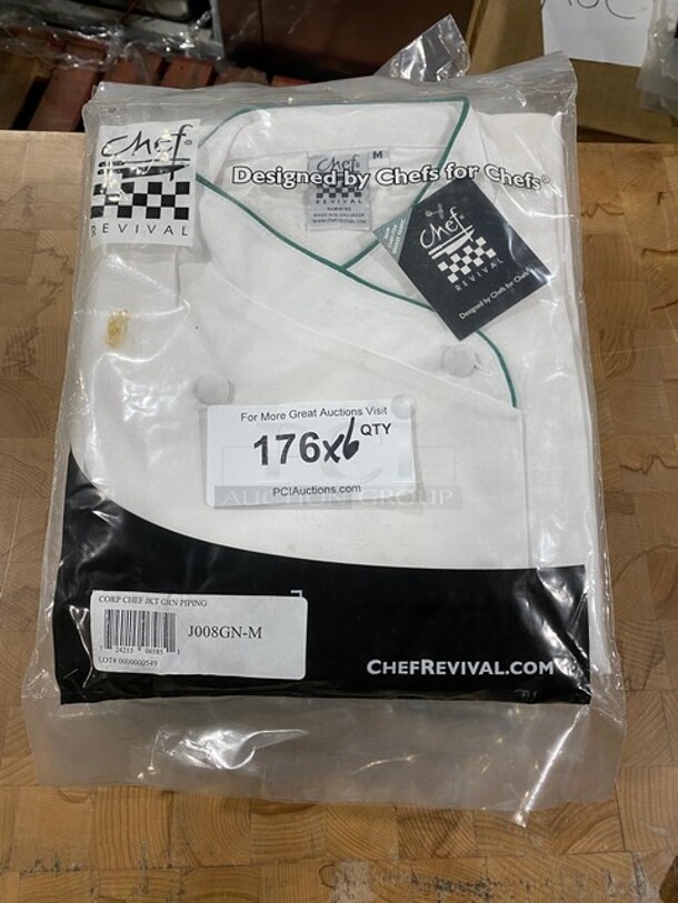 NEW! Chef Revival Corp Chef Jacket! Size Midium! 6x Your Bid! - Image 1 of 5