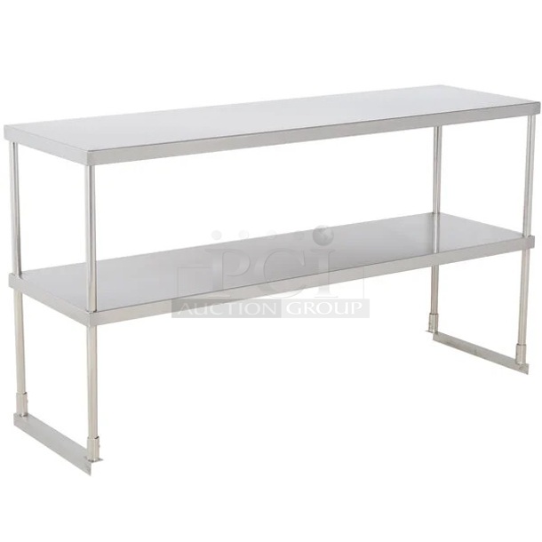 BRAND NEW SCRATCH & DENT! Regency Stainless Steel Double Deck Overshelf - 18" x 60" x 32" - Image 1 of 3