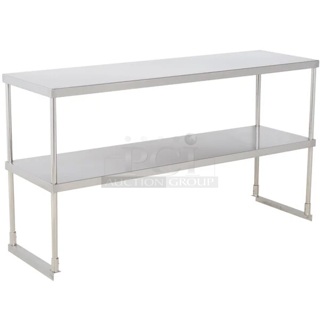 BRAND NEW SCRATCH & DENT! Regency Stainless Steel Double Deck Overshelf - 18" x 60" x 32"