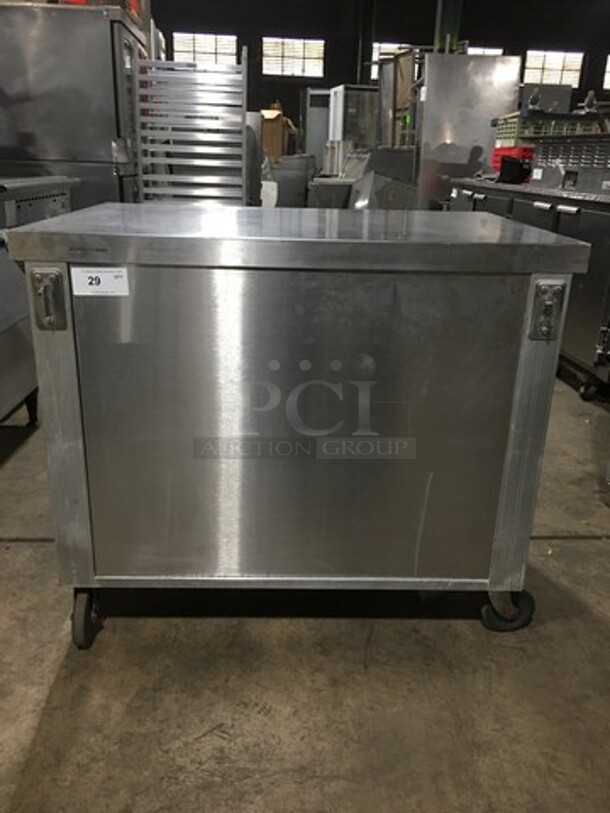Serv-O-Lift Commercial Work Top/ Prep Table/ Cart! With Storage Space Underneath! Solid Stainless Steel! On Casters!
