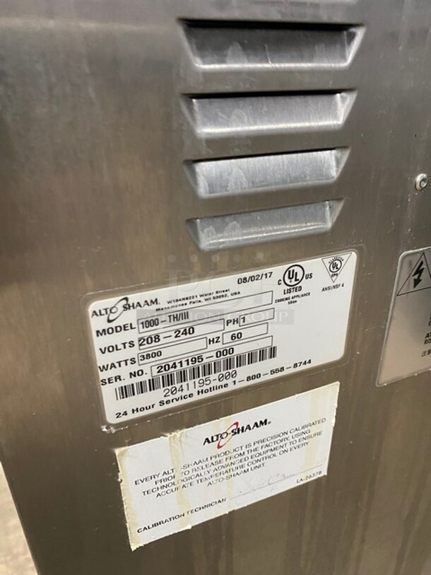 Alto Shaam Commercial Electric Powered Cook N Hold Oven! All Stainless Steel! Model 1000TH/III Serial 2041195000! 208/240V 1Phase! - Image 5 of 8