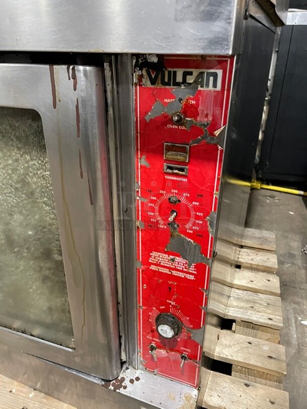 Vulcan Commercial Natural Gas Powered Double Stacked Convection Oven! All Stainless Steel! With Metal Oven Racks! With Legs! Model: VC4GD-10! 2X Your Bid Makes One Unit! - Image 8 of 11