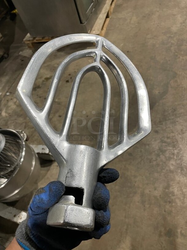 30 Quart Commercial Floor Style Planetary Mixer! With Stainless Steel Wire Whisk & Aluminum Flat Beater Attachment! With Stainless Steel Mixing Bowl! 110/220V 1 Phase! - Image 9 of 10