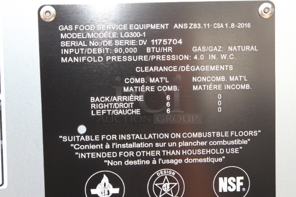 BRAND NEW SCRATCH & DENT! Vulcan LG300-1 35-40 lb. Natural Gas Floor Fryer - 90,000 BTU. Unit is dented, Missing Fry Baskets. S/N: DV 1175704 - Image 8 of 8