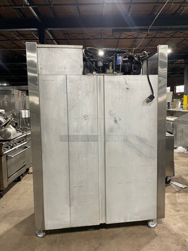 Traulsen Commercial 2 Door Reach In Freezer! With Racks! All Stainless Steel! Model LT232WUT Serial 227187! 208/115V 1Phase! On Casters! Working When Removed!  - Image 2 of 10