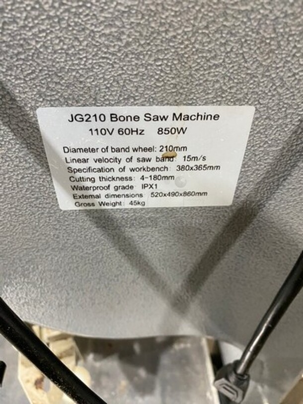 Commercial Countertop Bone/ Meat Saw! All Stainless Steel! Model: JG210 110V - Image 5 of 7