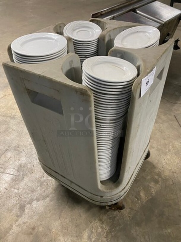 ALL ONE MONEY! DAD White Ceramic Plates! Includes Metro Dish Transport Cart! On Casters! - Image 2 of 7