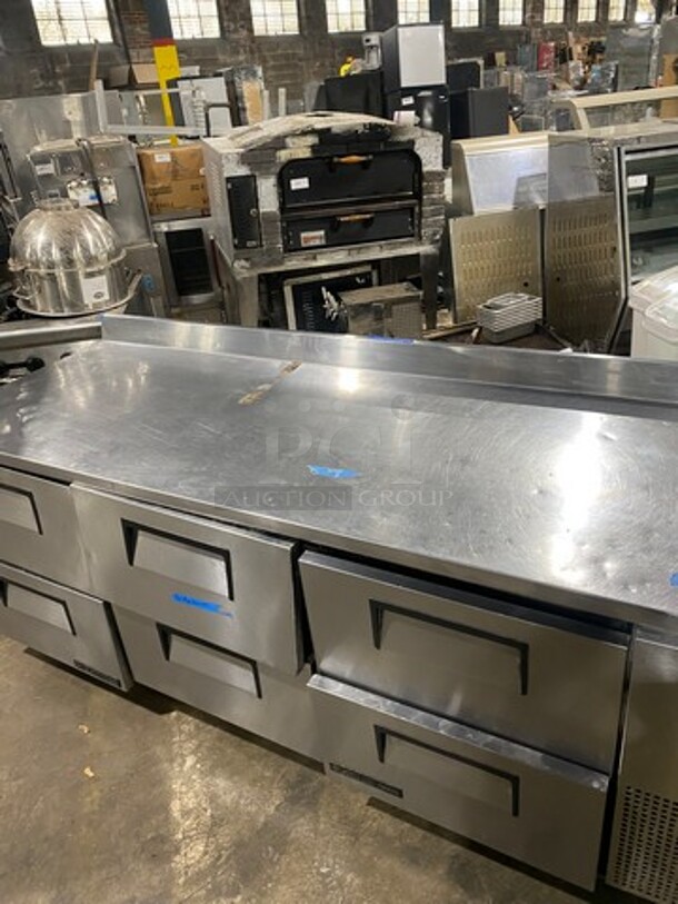 True Commercial Refrigerated 6 Drawer Lowboy Worktop Cooler! With Back Splash! All Stainless Steel! On Casters! - Image 11 of 11
