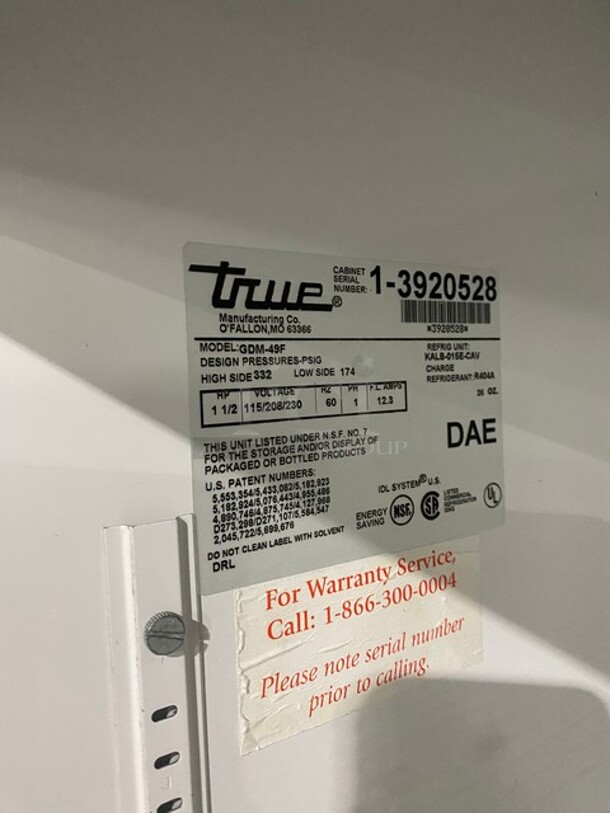 AMAZING! True Commercial 2 Door Reach In Freezer Merchandiser! With Poly Coated Racks! Model GDM49F Serial 13920528! 115/208/230V 1Phase! WORKING WHEN REMOVED!
 - Image 8 of 10