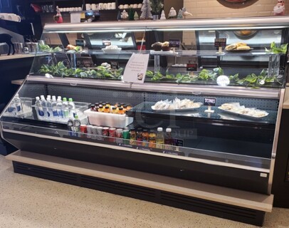 Barker Metal Commercial Floor Style Deli Display Case Merchandiser. Picture of the Unit Before Removal Is Included In the Listing. 120/208 Volts, 1 Phase. 99x52x61