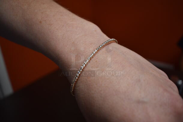 BRAND NEW! Ladies 14K Rose Gold Wire Tennis Bracelet - Image 1 of 5