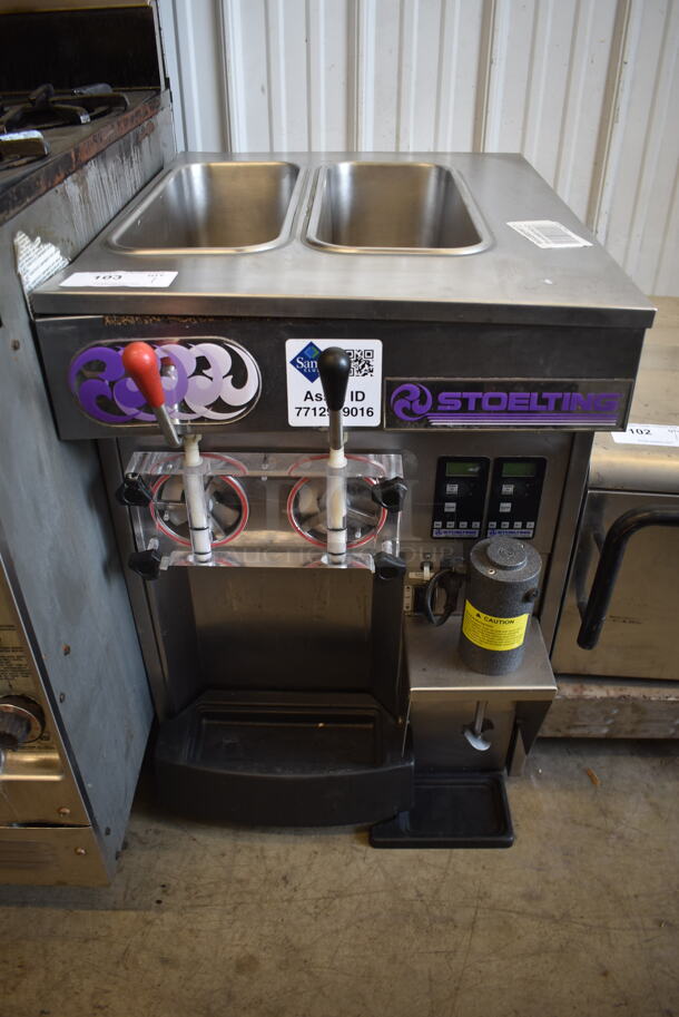 2010 Stoelting Model SF144-38I Stainless Steel Commercial Countertop Air Cooled 2 Flavor Soft Serve Ice Cream Machine w/ Milkshake Mixer. 208-230 Volts, 1 Phase. - Image 1 of 8