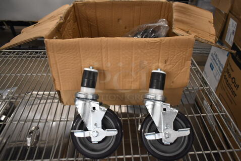 BRAND NEW SCRATCH AND DENT! Lot of 9 Commercial Casters. 