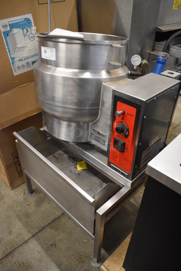2012 Vulcan Hart Stainless Steel Commercial Countertop Electric Powered Tilting Kettle on Stand. 30x26x57 - Image 2 of 11