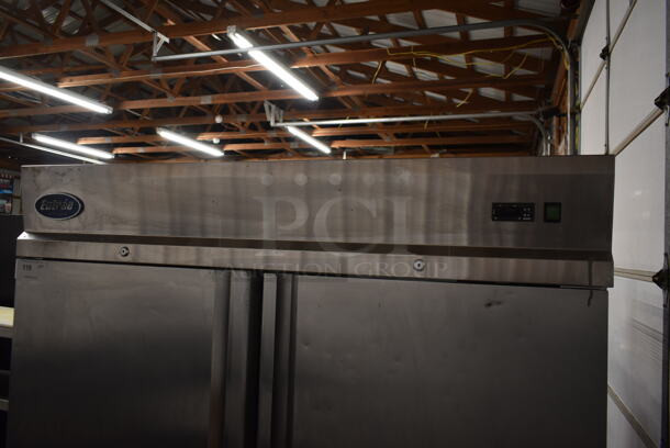 Entree CR2 Stainless Steel Commercial 2 Door Reach In Cooler w/ Poly Coated Racks on Commercial Casters. 115 Volts, 1 Phase. Tested and Working! - Image 2 of 8