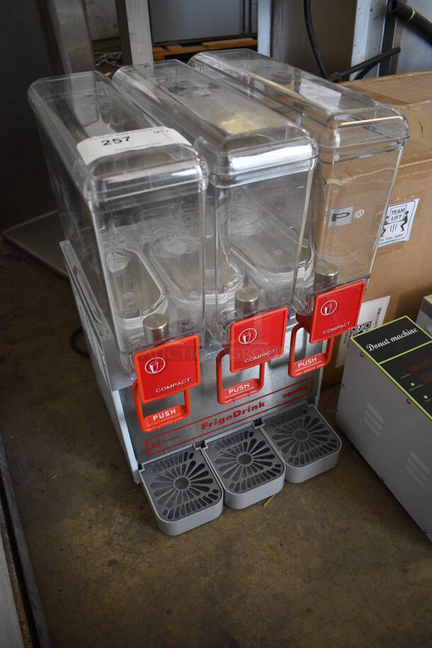 BRAND NEW! Ugolini Model 8/3 UL Stainless Steel Commercial Countertop 3 Hopper Refrigerated Beverage Machine w/ Drip Trays. 115 Volts, 1 Phase. 14x16x24. Tested and Working! - Image 3 of 7