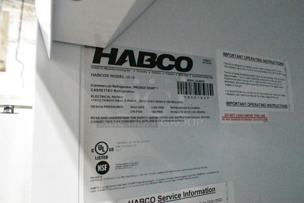 2019 Habco SE18 Metal Commercial Single Door Reach In Cooler Merchandiser w/ Poly Coated Racks. 115 Volts, 1 Phase. Tested and Working! - Image 5 of 5