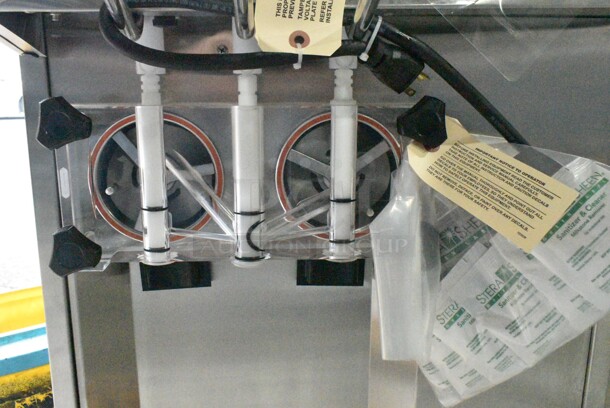 BRAND NEW SCRATCH AND DENT! 2024 Stoelting F131-38I2-SAMS Stainless Steel Commercial Air Cooled Countertop 2 Flavor w/ Twist Soft Serve Ice Cream Machine. 208-240 Volts, 1 Phase. - Image 6 of 7