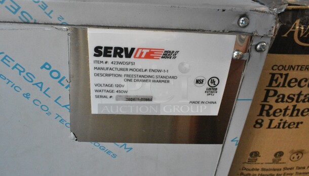 BRAND NEW SCRATCH AND DENT! ServIt 423WDSFS1 Stainless Steel Single Freestanding Drawer Warmer. 120 Volts, 1 Phase. Tested and Working! - Image 5 of 5