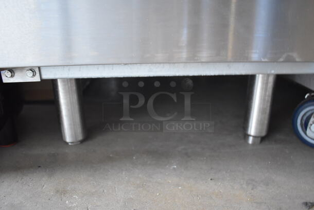 LIKE NEW! 2021 CPG 351FFOP40L Stainless Steel Commercial Floor Style Liquid Propane Gas Powered 40 Pound Deep Fat Fryer w/ 2 Metal Fry Baskets. 90,000 BTU. 16x32x45. Tested and Working! - Image 8 of 8