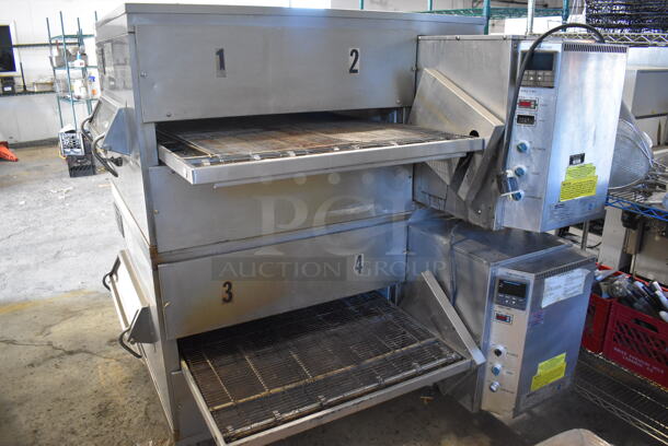 2 Middleby Marshall PS200 S8 Stainless Steel Commercial Natural Gas Powered Conveyor Pizza Oven on Commercial Casters. 120,000 BTU. 84x51x64. 2 Times Your Bid! - Image 5 of 9