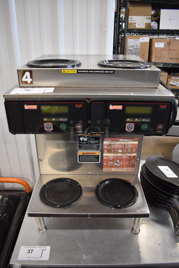 2010 Bunn AXIOM 2/2 TWIN Stainless Steel Commercial Countertop 4 Burner Coffee Machine. 120/208-240 Volts, 1 Phase. 16x18x23