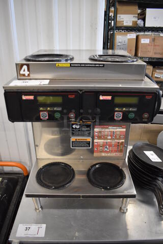 2010 Bunn AXIOM 2/2 TWIN Stainless Steel Commercial Countertop 4 Burner Coffee Machine. 120/208-240 Volts, 1 Phase. 16x18x23
