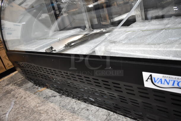 BRAND NEW SCRATCH AND DENT! 2024 Avantco 178DLC82HCB Metal Commercial 82" Black Curved Glass Refrigerated Deli Case Merchandiser. 115 Volts, 1 Phase. Tested and Working! - Image 9 of 10
